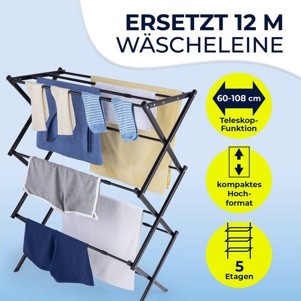 EASYmaxx Wäscheständer EASYmaxx Teleskop-Wäscheständer 1200, EASYmaxx Teleskop-Wäscheständer 1200