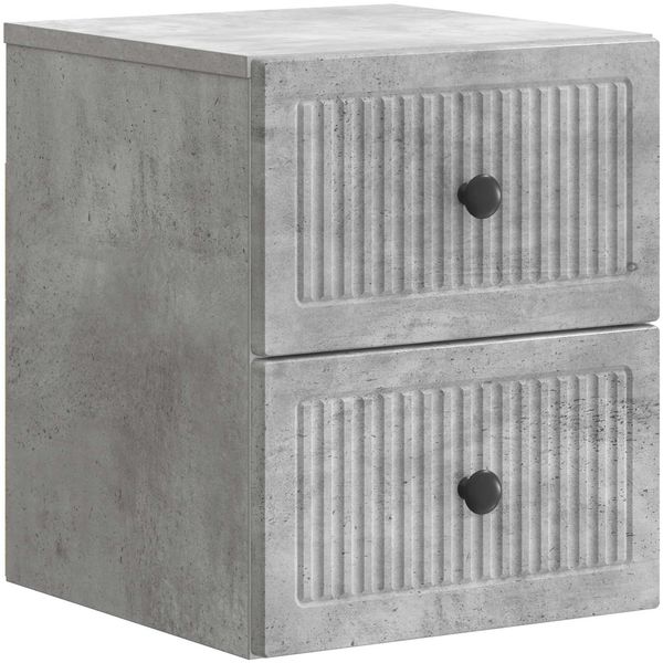 vidaXL Wandmontierter Nachttisch Betongrau 33 x 34,5 x 40 cm 897961