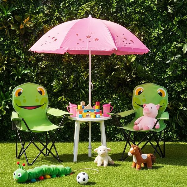 Sunula 2er Set Campingstuhl Kinder Klappstuhl Gartenstuhl Camping Kinder-Anglersessel Frosch