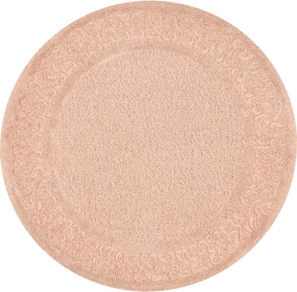 Kleine Wolke Badematte Talia, Höhe 9 mm, rutschhemmend beschichtet, fußbodenheizungsgeeignet, Baumwolle, rund, Badteppich, rund, Uni Farben, mit Bordüre