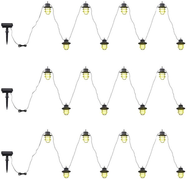 LED Solar Lichterkette, 24 Laternen Flammeneffekt, L 200cm