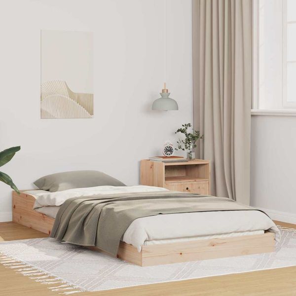 vidaXL Bettrahmen Natur 100 x 220 cm Massives Kiefernholz 873370