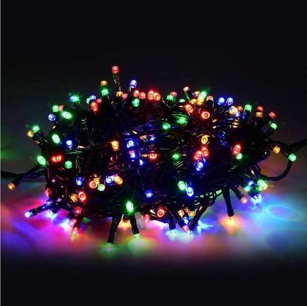 Sunicol LED-Lichterkette 10/20/50/100M, Solar, 8 Funktionen, Lichtsensorsteuerung, für Haus Garten Party Weihnachten Deko