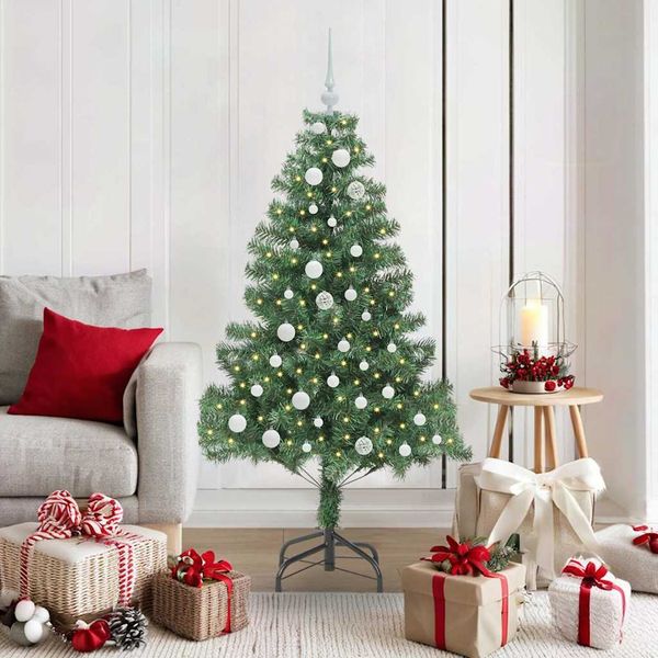 vidaXL Weihnachtsbaum mit 150 LEDs mit Ständer Grün 150 cm PVC 3396370