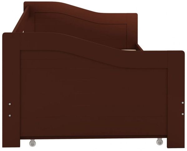 vidaXL Ausziehsofa Bettgestell Dunkelbraun Kiefernholz 90×200 cm 283152 Bild 14