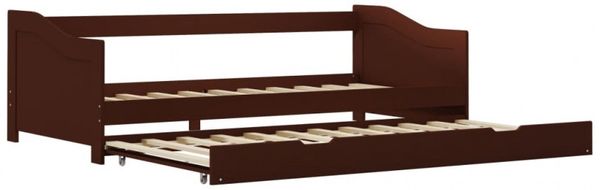 vidaXL Ausziehsofa Bettgestell Dunkelbraun Kiefernholz 90×200 cm 283152 Bild 2