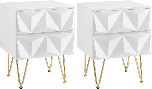 EUGAD Nachttisch (2-St, 2er Set), Nachtschrank mit 2 Schubladen
