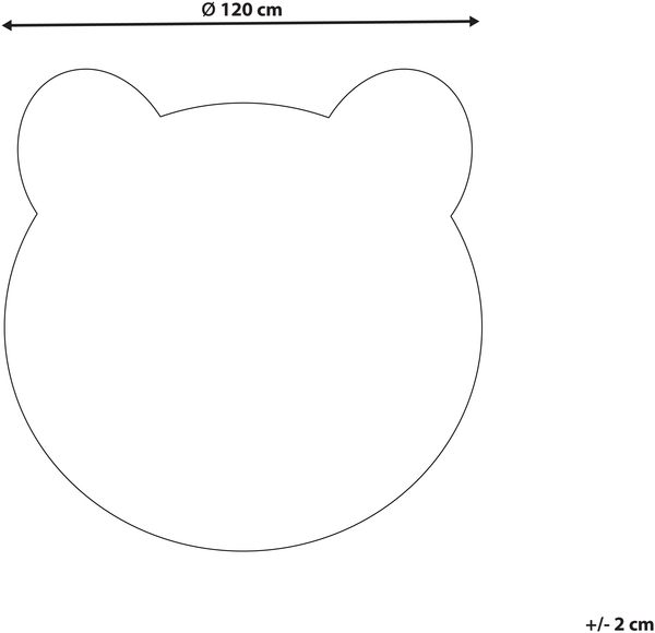 Kinderteppich braun ⌀ 120 cm Bärenmotiv Kurzflor COLARGOL Bild 2
