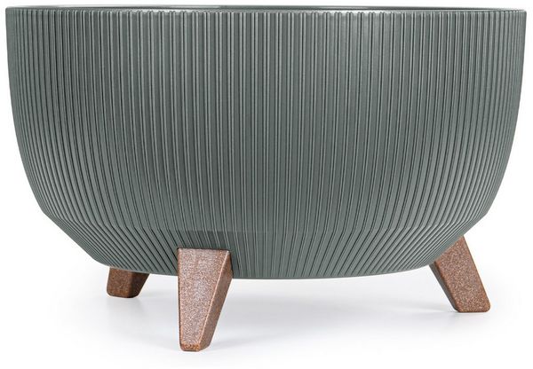 KONZEPT Blumentopf mit Füßen – großer Blumenkübel aus Kunststoff, runde Pflanzschale, 40 oder 47cm, modern & wetterfest, für Innen und Außen
