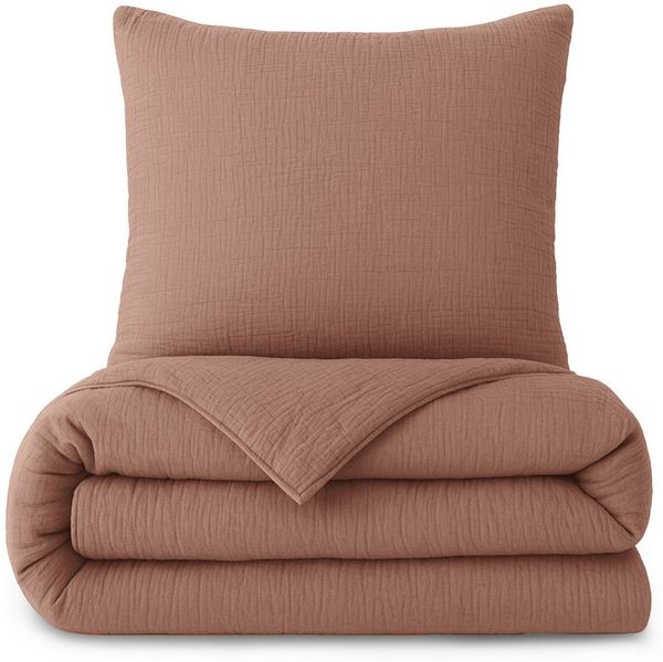 Laynenburg Bettwäsche Musselin aus 100% Baumwolle in 135x200 oder 155x220 cm, atmungsaktiv & bügelfrei – 2 lagig mit Reißverschluss & Haltebändern