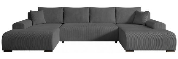 storez24 Ecksofa Ellen U, mit Bettkasten und Schlaffunktion, Cordstoff, U-Form, bequem