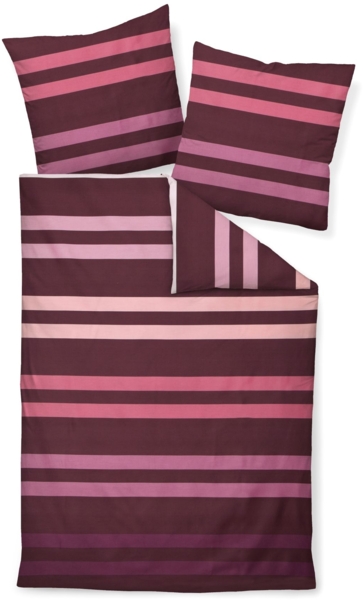 Bettwäsche J. D. Mako-Satin, mauvewein, BL 155x220 cm