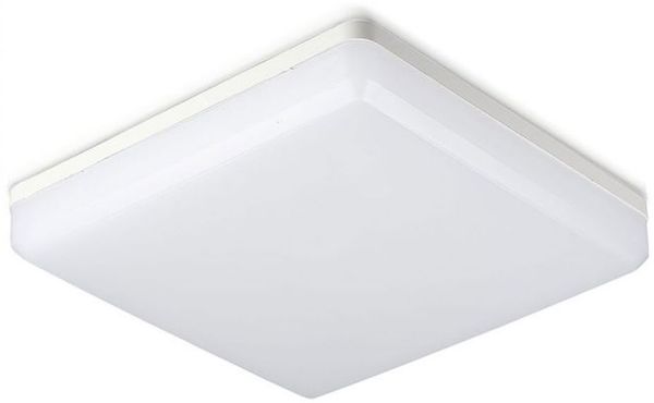 LED Deckenlampe, Quadrat, weiß, 1700 Lumen, warmweiß, L 20cm