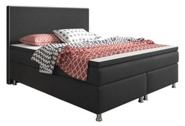 Boxspringbett King Size 180x200 cm Webstoff Anthrazit Bild 6