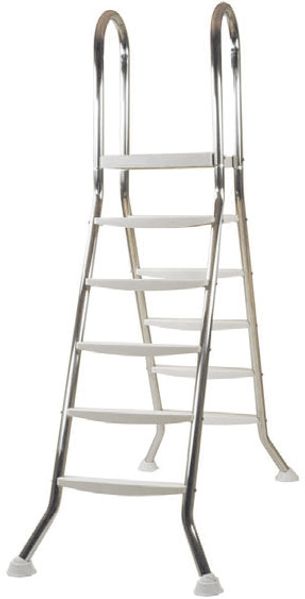 Steinbach Aufstellbeckenleiter Edelstahl, 5 + 5 Stufen