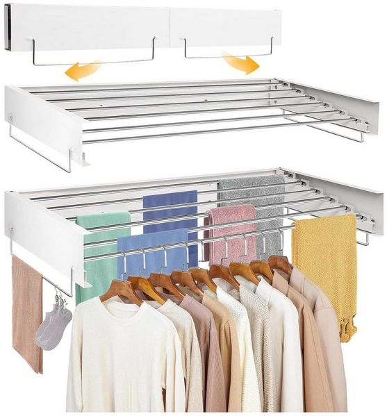 JOYOLEDER Wandwäschetrockner Wäschetrockner, Ausziehbar Wandwäschetrockner, Klappbar, 100cm