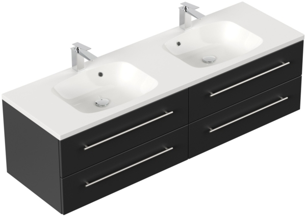 Badmöbel Colossos 160 SoftClose schwarz : Schwarz