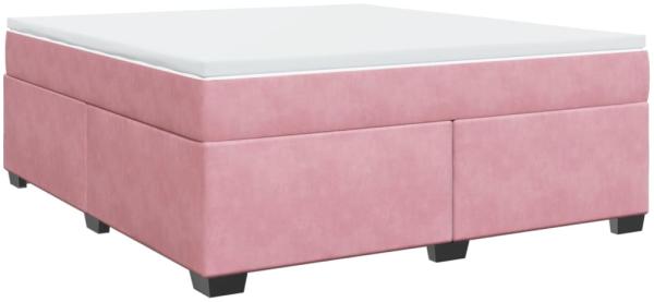 vidaXL Boxspringbett mit Matratze Rosa 180x200 cm Samt 3285304