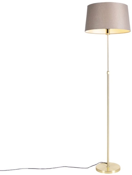 Qazqa Stehlampe Parte fl, ohne Leuchtmittel, E27, Taupe, Landhaus / Rustikal, Stahl, 1-flammig