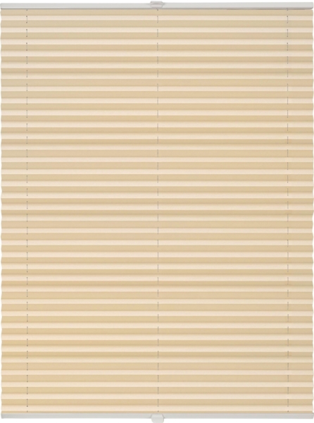 ondeco Plissee nach Maß für alle Fenster innen Montage in Glasleiste mit Spannschuh Sonnenschutz Rollo Sichtschutz Blickdicht - Beige - B): 101-110 cm, H): 101-150 cm