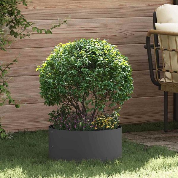 vidaXL Pflanzenring Schwarz 40 x 40 x 20 cm Kaltgewalzter Stahl 873606