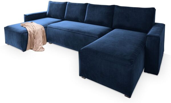 Masseno Ecksofa DENI mit Schlaffunktion U-Form, Sofa mit Bettkasten