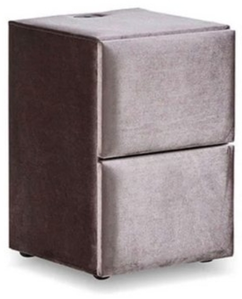 abc bedding Boxspringbett PHANTOM Voll-orthopädisches Komfortbett mit Samt in Beige (inkl. Matratze & Topper), Funktionsbett mit Bettkasten, inkl. 2x Nachttischen Bild 4