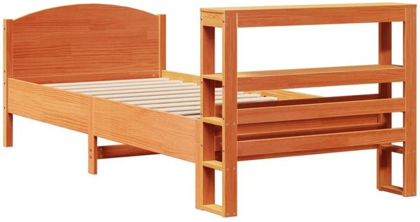vidaXL Massivholzbett ohne Matratze Wachsbraun 75x190 cm Kiefernholz 3306251 Bild 6