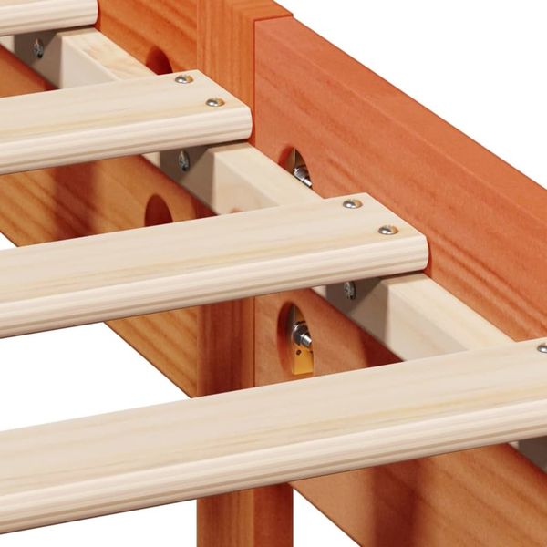 vidaXL Massivholzbett ohne Matratze Wachsbraun 75x190 cm Kiefernholz 3306251 Bild 9