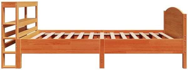 vidaXL Massivholzbett ohne Matratze Wachsbraun 75x190 cm Kiefernholz 3306251 Bild 5