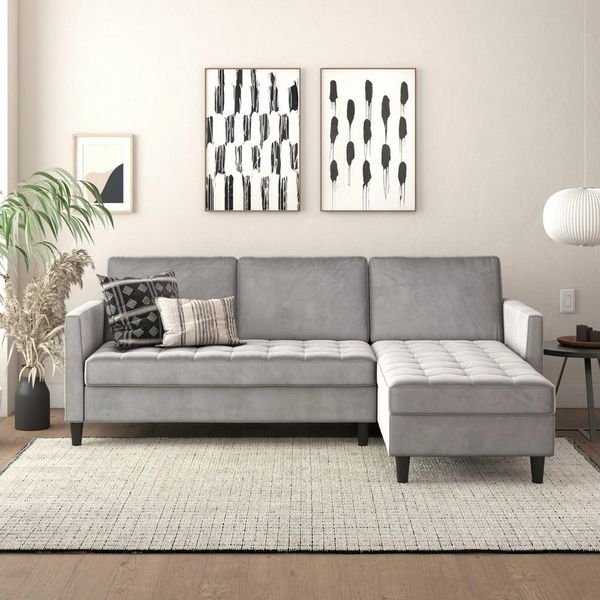 Dorel Home Ecksofa Presley, L-Form, Ecksofa mit Bett-Funktion und Stauraum, verstellbare Rückenlehne