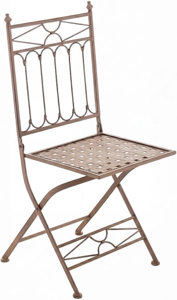 Gartenstuhl FINN - 40 x 40 x 95 cm, Metall, Antik-Braun | Klappstuhl Garten Outdoor-Stuhl