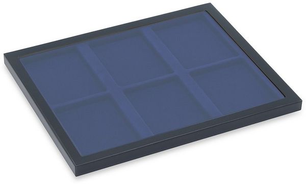 Safe-Album Münzetui Flache Münzbox Echtglas-Deckel Nr. 8343 6 Fächer à 85 x 63 mm