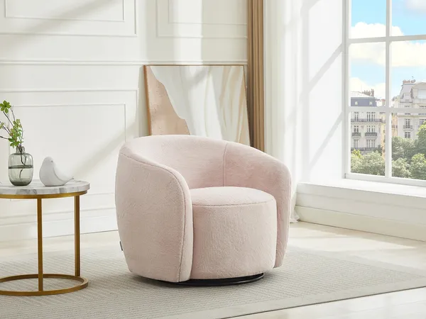 Vente-unique - VEREIDE Sessel Stoff Puderrosa - B 76 cm x H 67 cm x L 80 cm