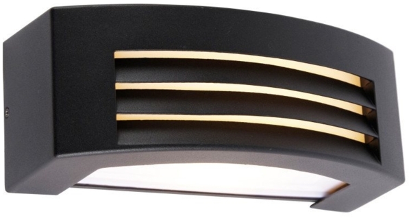 Qazqa Außen-Wandleuchte Hurricane, ohne Leuchtmittel, E27, Schwarz, Modern, Edelstahl, 1-flammig