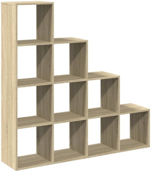 vidaXL Raumteiler-Bücherregal 4 Stufen Sonoma-Eiche 131,5x29x131,5 cm 857969