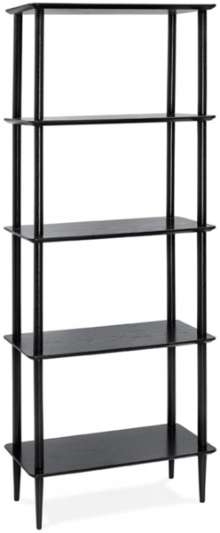 Designer-Regal RACK | Schwarzes Holzregal im skandinavischen Stil, bestehend aus 5 Ablagebrettern | 80 x 40 x 180 cm Kadima Design