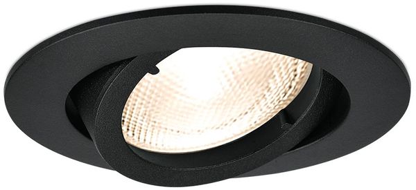 LED Einbaurahmen Einbaustrahler Fassung schwenkbar Rund Aluminium gebürstet MR16 Schwarz