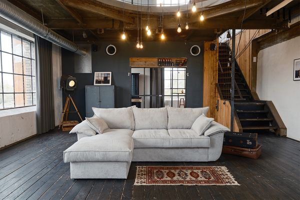 KAWOLA Sofa DAMETO Ecksofa Bettsofa Schlafsofa mit Stauraum Cord weiß Recamiere links 77 x 174 x 266 cm