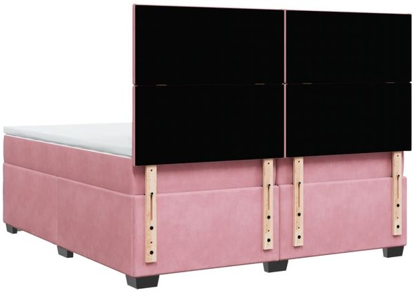 vidaXL Boxspringbett mit Matratze Rosa 200x200 cm Samt 3293301 Bild 12