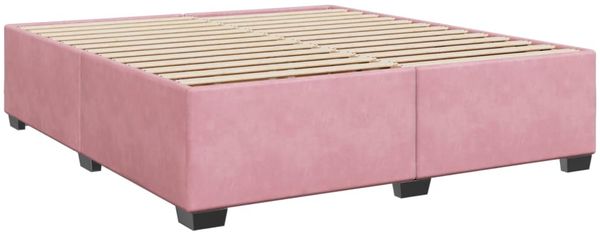 vidaXL Boxspringbett mit Matratze Rosa 200x200 cm Samt 3293301 Bild 8