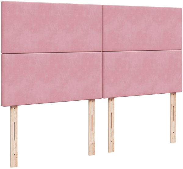 vidaXL Boxspringbett mit Matratze Rosa 200x200 cm Samt 3293301 Bild 7