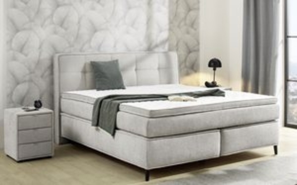 Jockenhöfer 'Capello Max' Boxspringbett, 180x200 cm, Flachgewebe Greige Bild 6