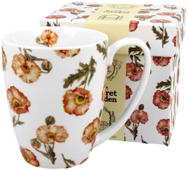 DUO FLORAL Klassischer Becher 380 ml WILD POPPIES New Bone China Porzellan