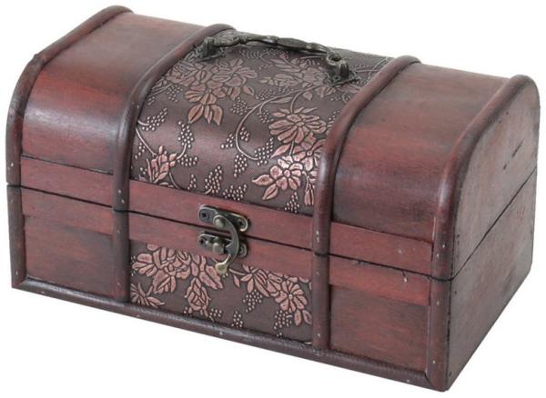 HMF Schatzkiste Handgefertigte Schatztruhe aus Holz (1 St), dekorative Aufbewahrungsbox 25 x 15 x 13 cm, Japan