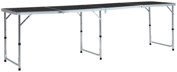 vidaXL Klappbarer Campingtisch Grau Aluminium 240 x 60 cm 48177