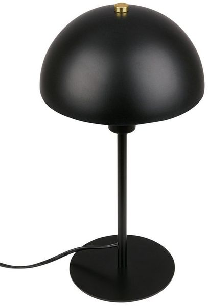 BRILONER - Nachttischlampe mit Kabelschalter, E14 Fassung, Tischlampe, Lampe, Schreibtischlampe, Tischleuchte, Bürolampe, Leselampe Bett, Leselicht, 18 x 35 cm (DxH), Schwarz