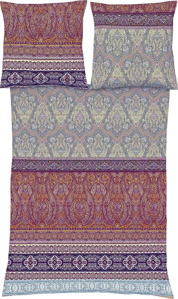 Fleuresse Mako-Satin Bettwäsche 155x220 Ornamente Paisley mystic rot 114128-14