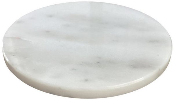 Dragimex Getränkeuntersetzer MARMOR-DEKOPLATTE. RUND. 15cm. WEISS