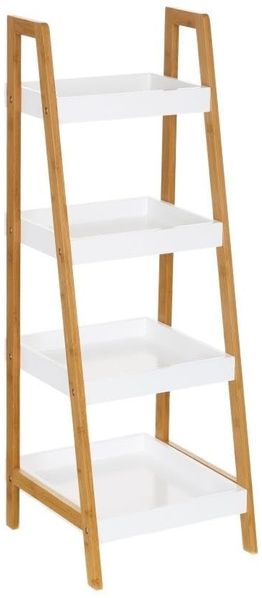 DRW Bodenregal mit 4 Einlegeböden aus MDF in Natur und Weiß